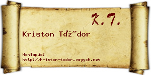 Kriston Tódor névjegykártya